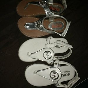 Bundle of Toddler girl Michael Kors Sandals 2 pair